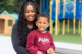Daquella and son Jaxon at New Horizon Academy