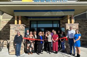 New Horizon Academy ribbon cutting ceremony event at brand-new location in Thornton, Colorado with Thornton Chamber of Commerce members and school leadership team