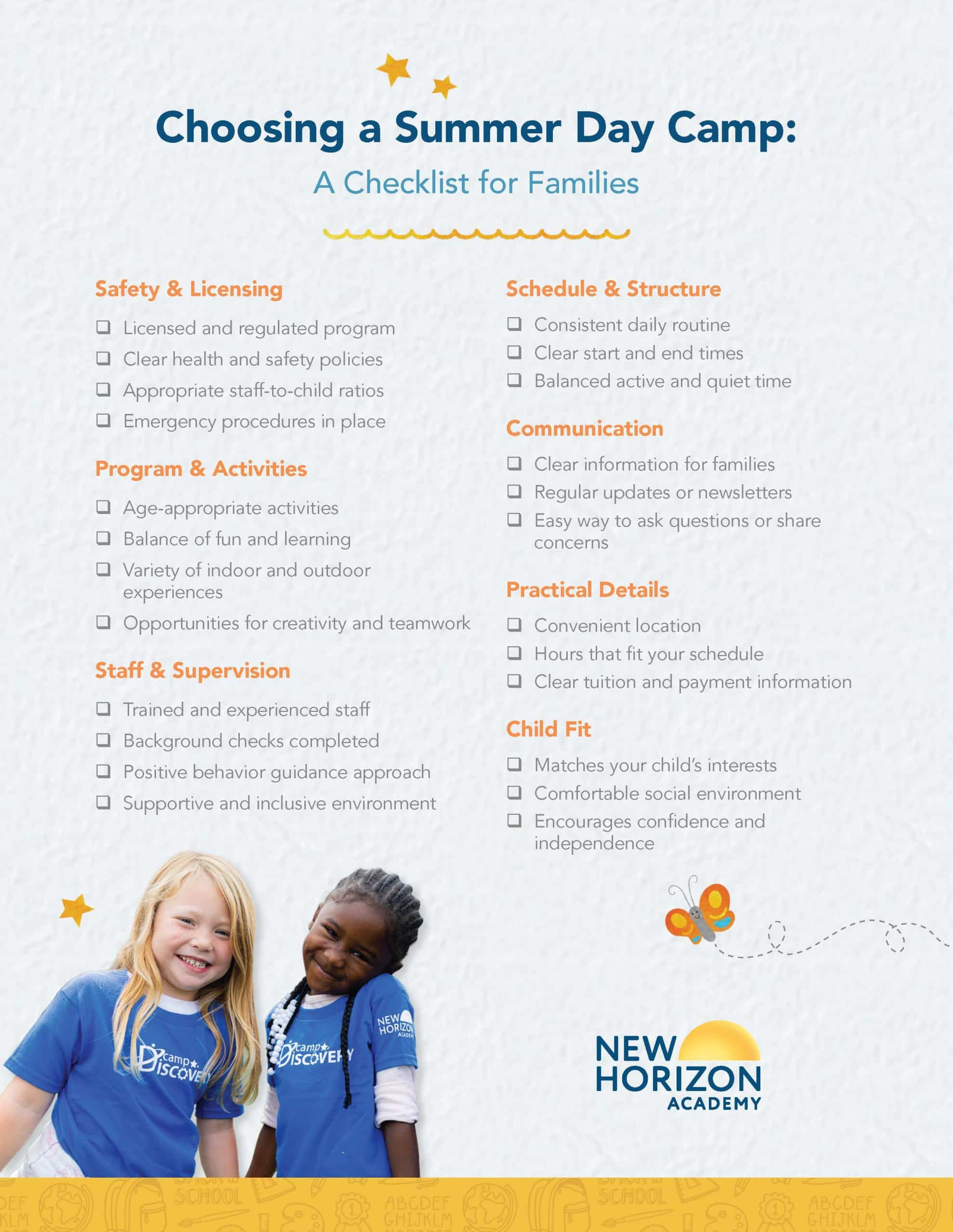 Choosing a Summer Day Camp: A Checklist for Families